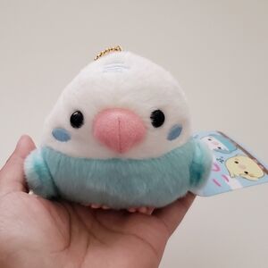 Amuse White & Blue Finch Keychain